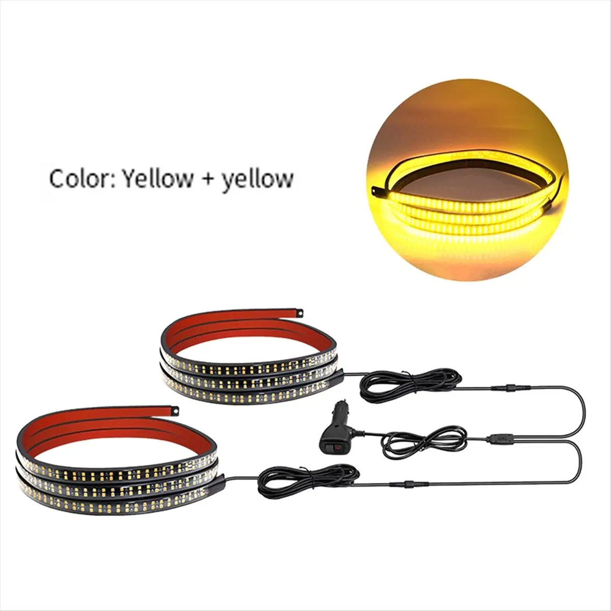 *X07A 60Inch Tailgate Strobe Lights Strip LED Tail Light Bar Warning Emergency Lights Tow Plow Trucks Pickup Trailer Amber view 4