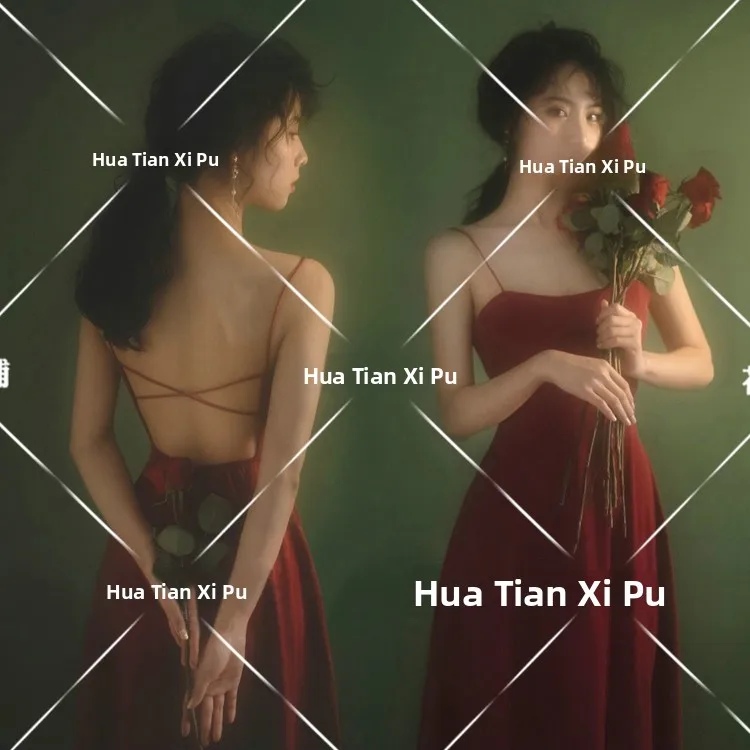 

Винтажное платье в гонконгском стиле для фотосессий, без спинки, для художественных фотосессий в студии, новинка, женская мода, платье без спинки