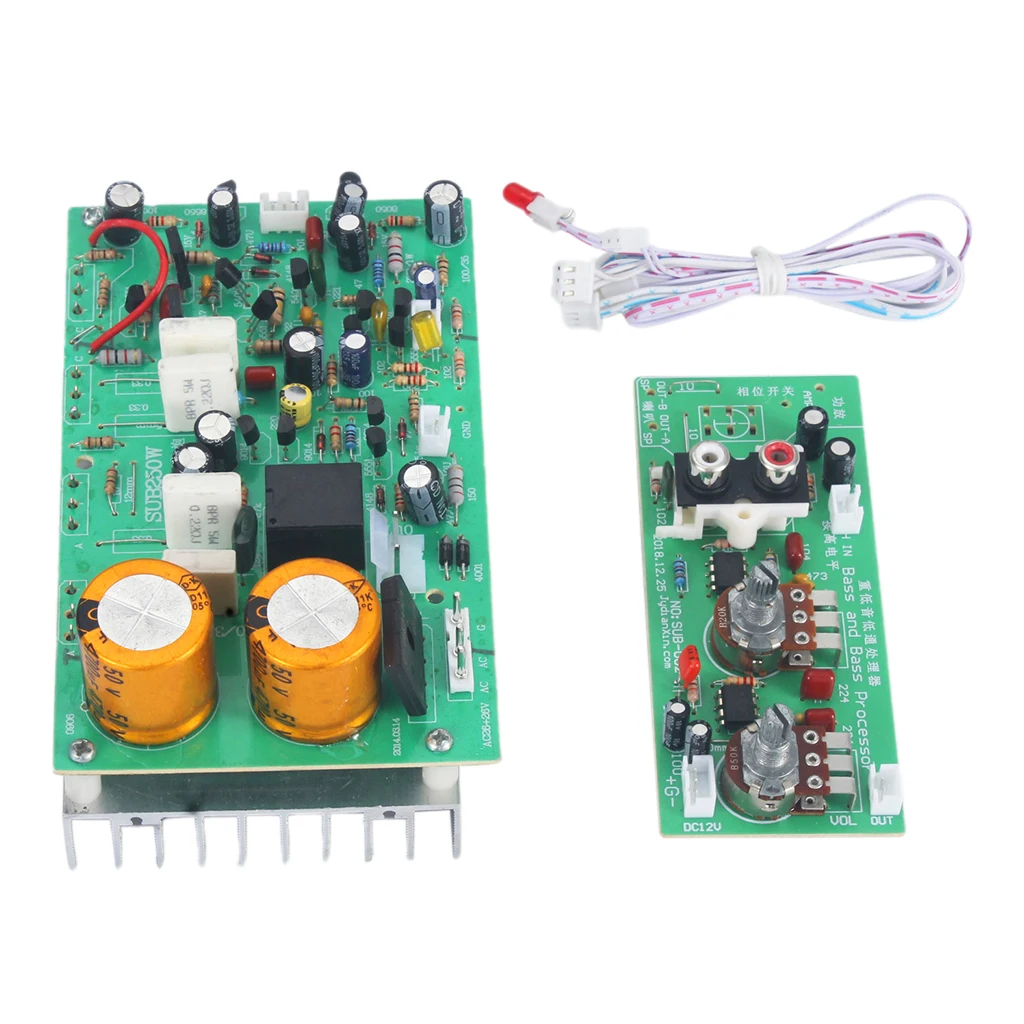 DIY Subwoofer Amplifier Board Green Plastic Mini Audio Amplifier Module Power Amplifier for Car Stereo and Home Theater