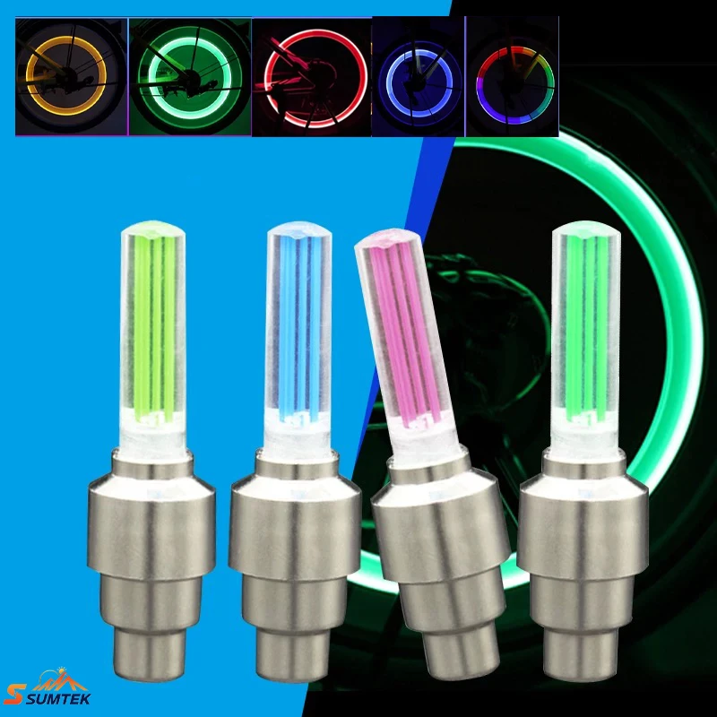 

4pairs Bike Wheel Luminous LED Waterproof Bicycle Wheel Lights Neon Flashing Lamp Glow in The Dark Cool Safe Accessories