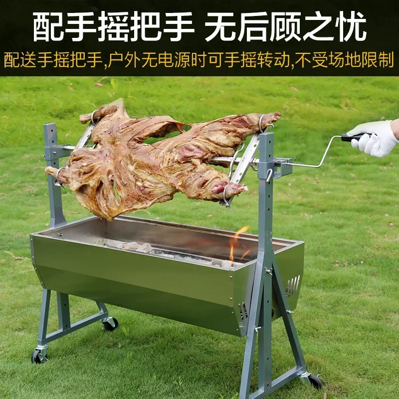 خنزير مص مشوي أوتوماتيكي بالكامل، أرجل خروف مشوية، دجاج مشوي، فرن شواء وشواية فحم للاستخدام المنزلي. المبيعات الساخنة #4