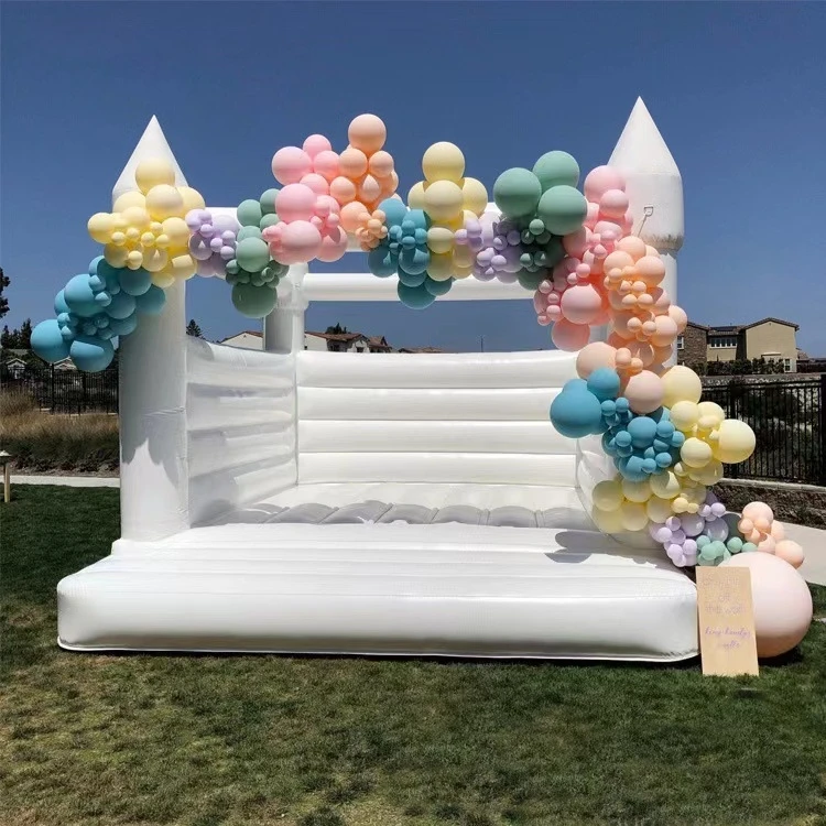 الأبيض PVC مخصص الزفاف الحارس الاطفال الكبار الأطفال في الهواء الطلق نفخ القفز القلعة لتأجير الحدث الحزب