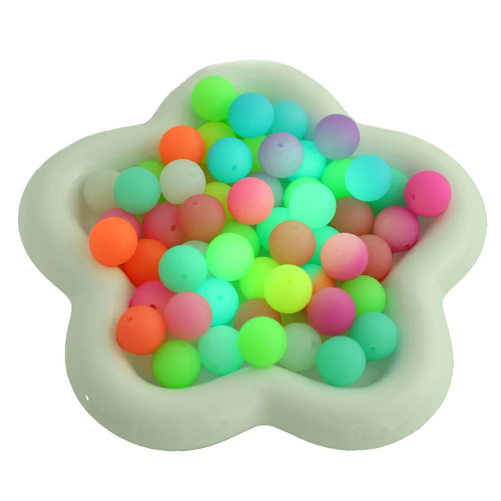 iYOE 10pcs Mix Solid Color Dual Color Luminous Silicone Beads For Jewelry Making DIY Earring Necklace Bracelet Accessories 15MM