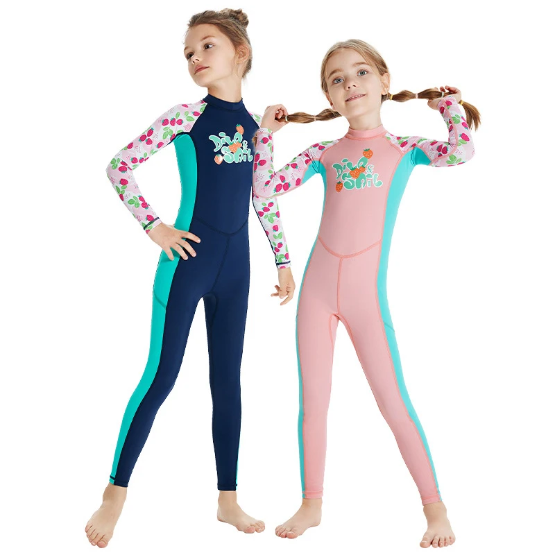 KID'S Swimwear girls one piece swimsuit long sleeve One-piece child girl Long Sleeve Quick-Dry UV protection swim suit diving