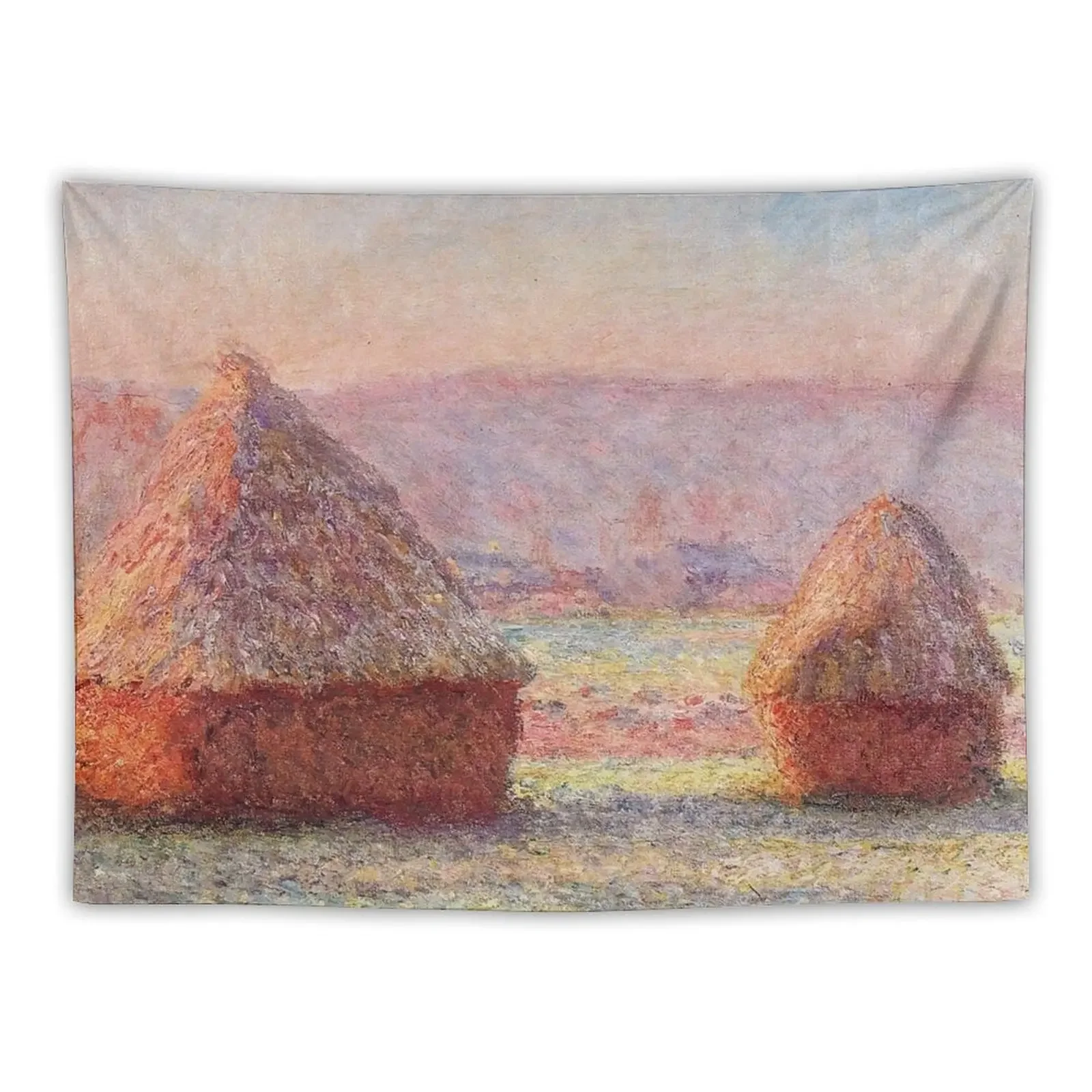 White Frost, Sunrise by Claude Monet Tapestry Room Aesthetic Wall Decoration Items Wall Decorations Decor For Bedroom Tapestry