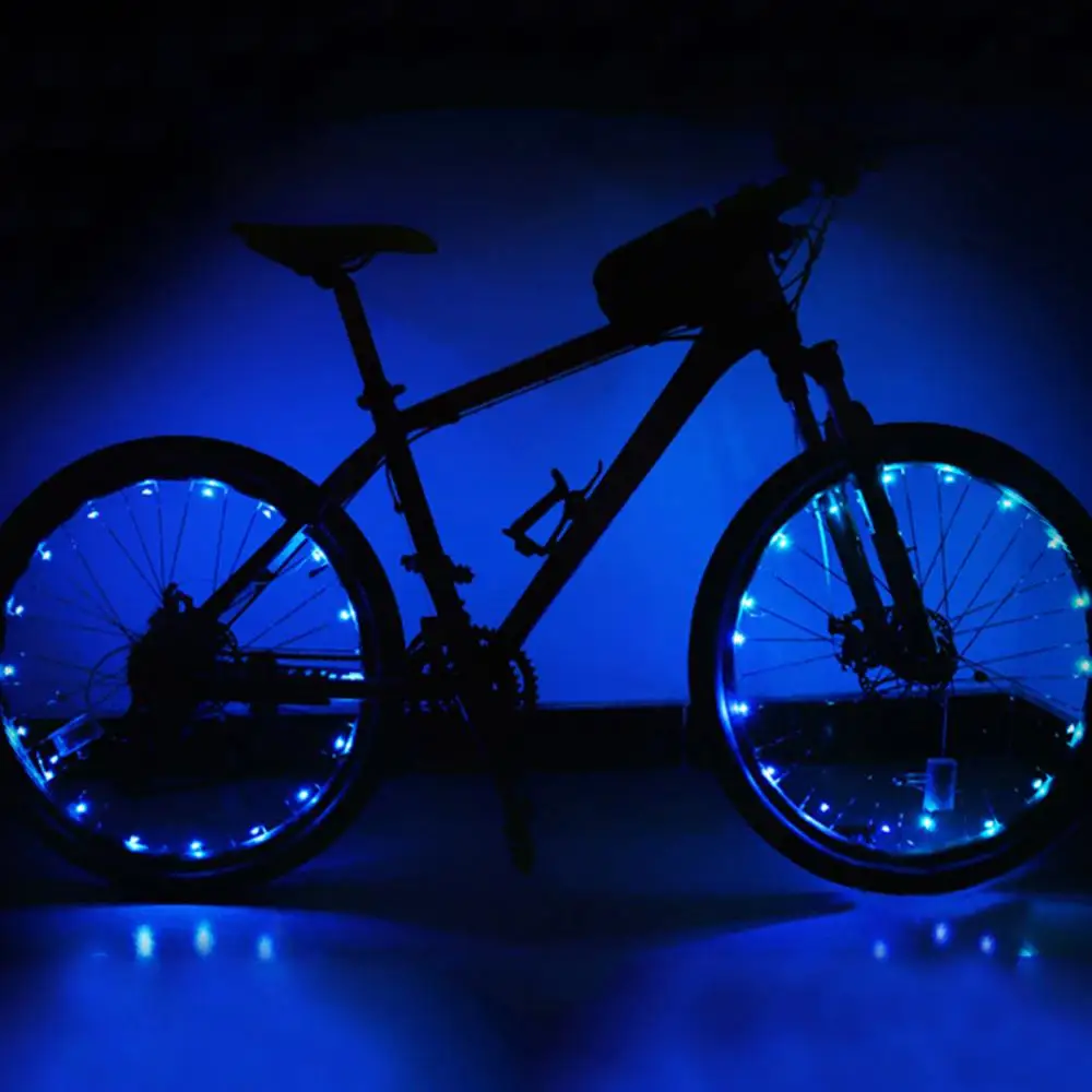 Bicycle Bike Cycling Safety Wheel Spoke Wire Tire Valve LED Light Colorful Lamp