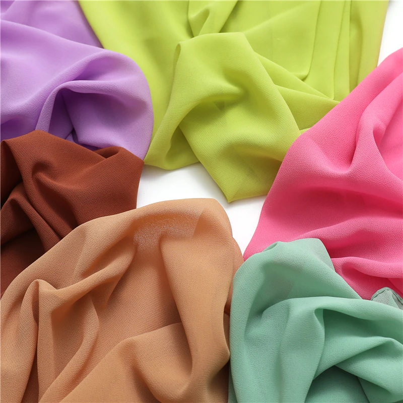 Fashion Design Lady Wraps Pashmina Scarf For Women Bubble Chiffon Hijab Solid Color Shawls Headband Muslim Neck Foulard