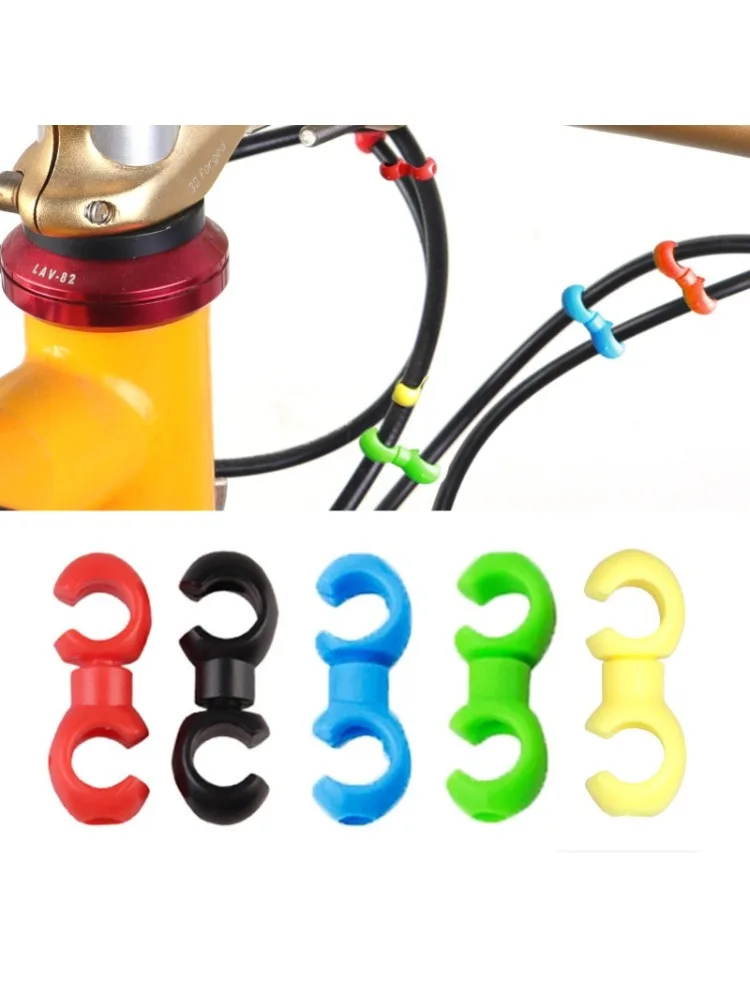 AliExpress Bicycle Brake Gear Cable S Style Buckle Hose Guide Black Cross Line Clip Ring Clasp Cycling Accessories for Road Bike