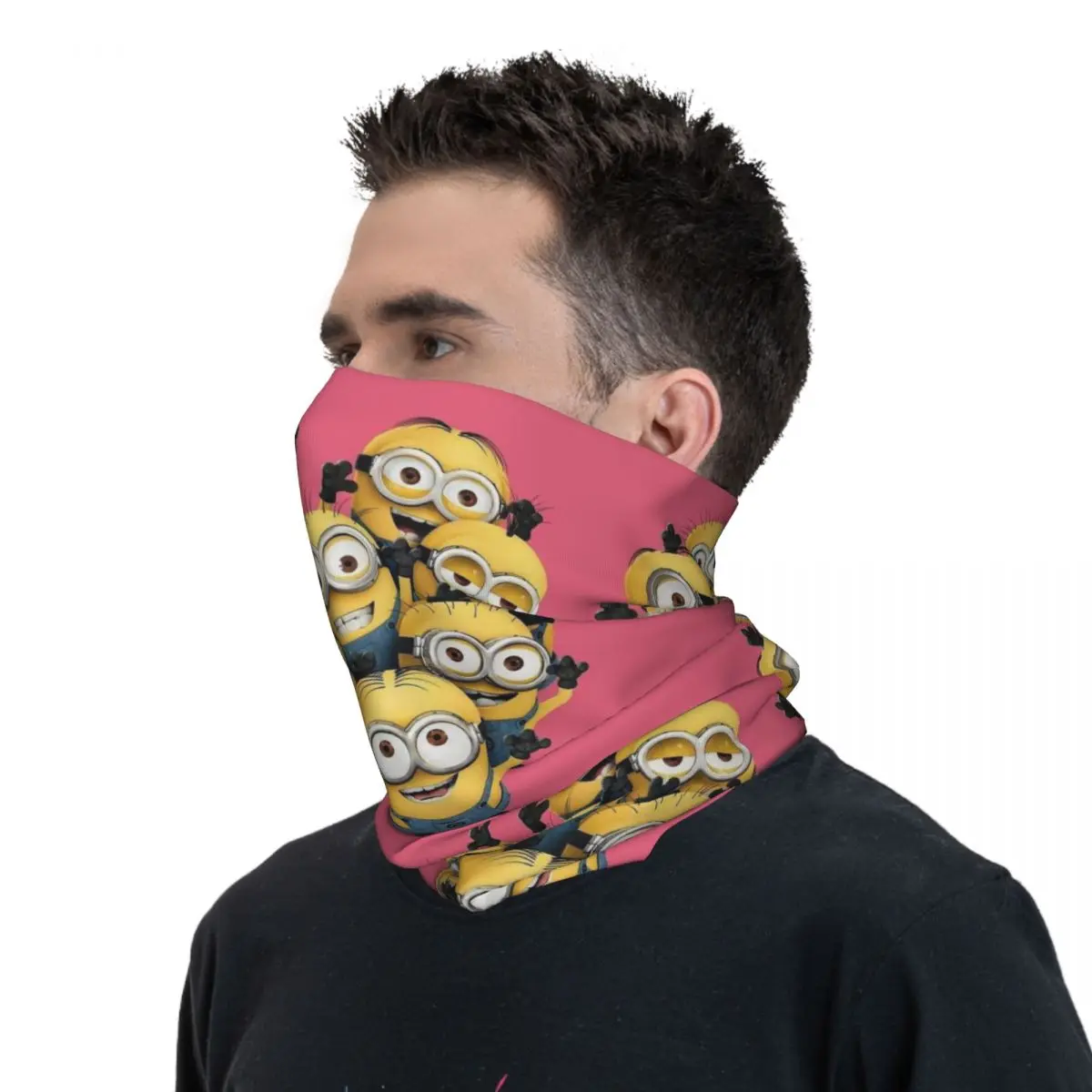 Personalizzato M-Minions Anime Hot Bandana Inverno Scaldacollo Donna Antivento Avvolgere Sciarpa per il viso per Sci Kawaii Ghetta classica Fascia per capelli