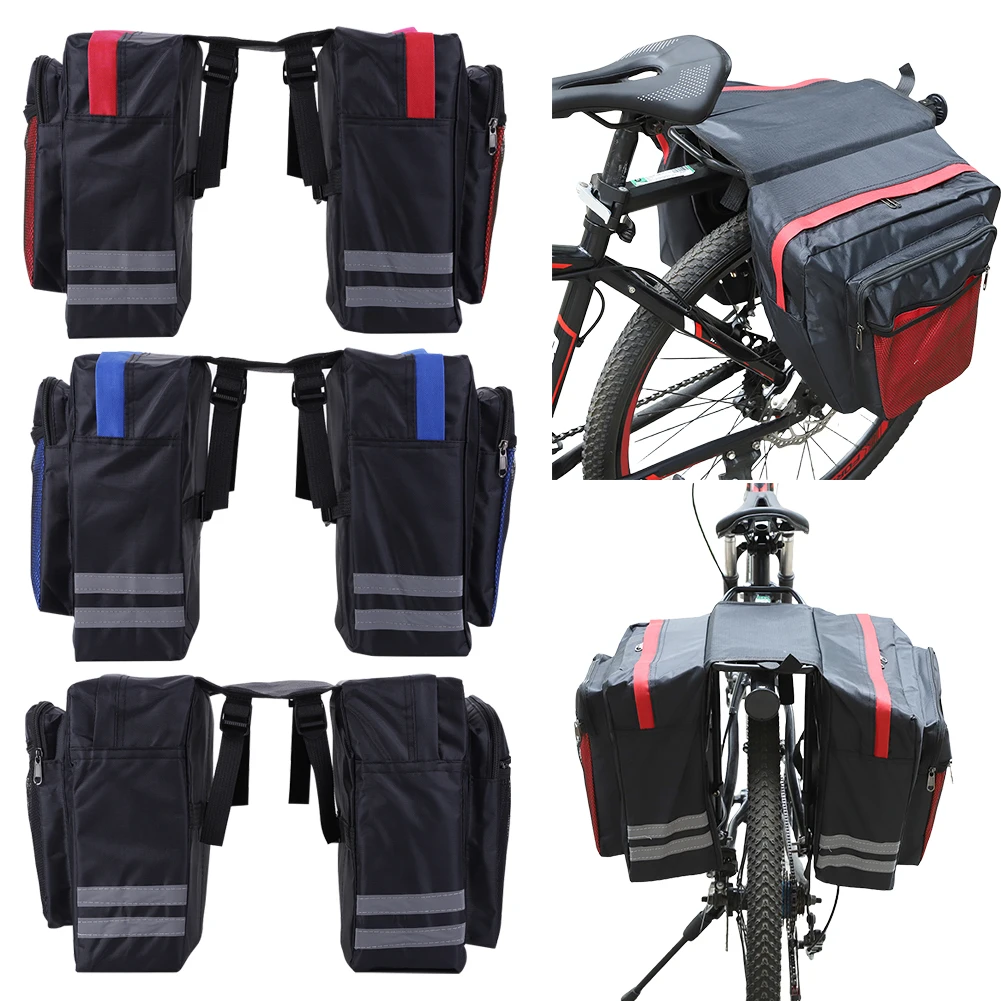 20L MTB Bicycle Carrier Bag Waterproof Double Side Pannier Bag Bicycle Luggage Pannier Bike Rack Rear Seat Bag Bike Accessories