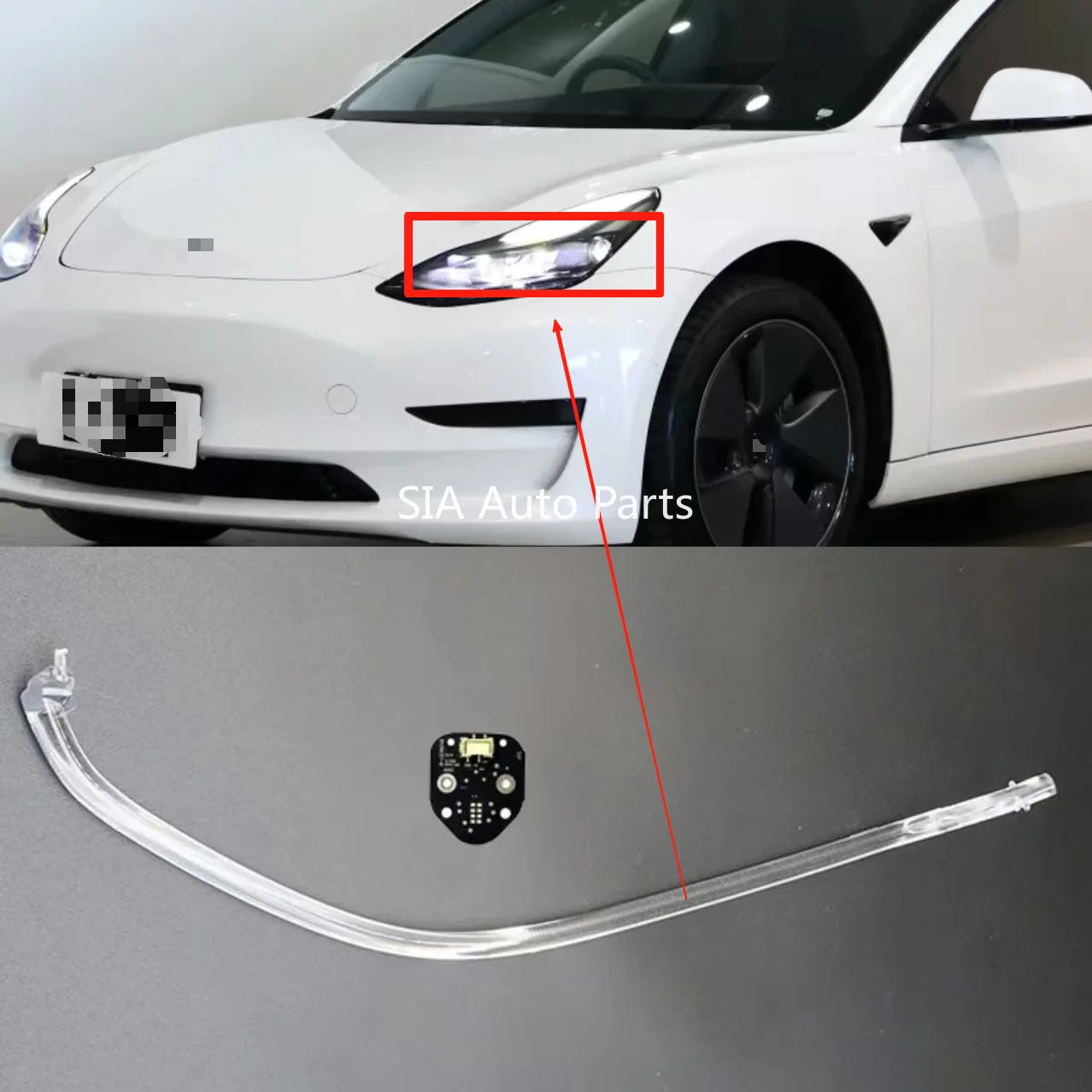 

For Tesla Model 3 19-2022 Fix Not Lighting Up Problem Car Headlight DRL CHIP Angel Eye Conduit Strip Ballast Module White Light