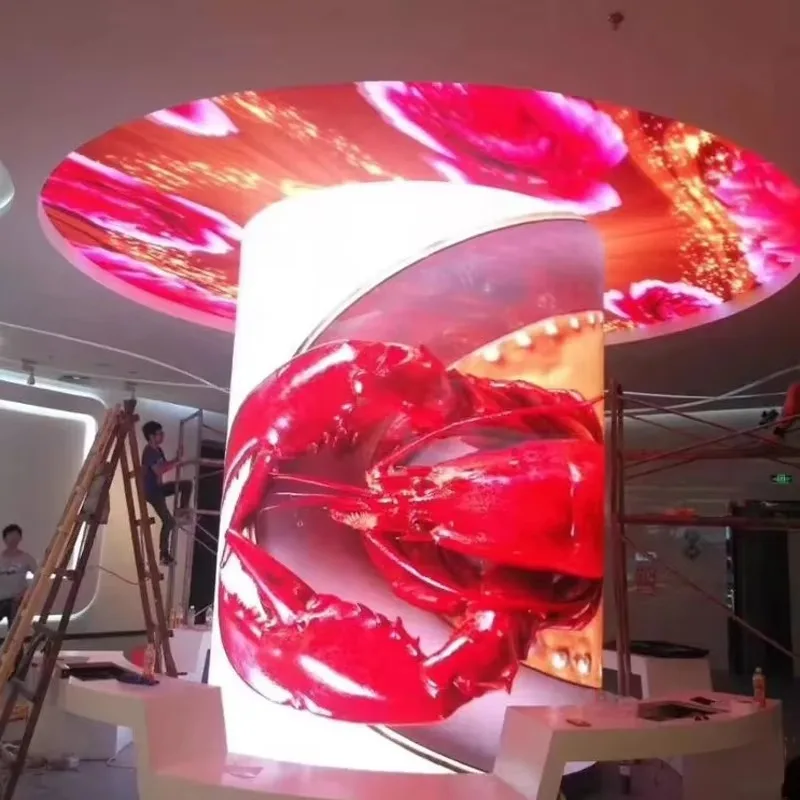 Best Modular 1200Nits Flexible Video Wall Advertising Programmable Soft LED Display Flexible LED Displays For Film