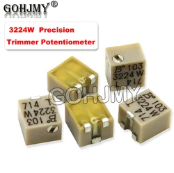 10 Uds 3224W SMD potenciómetro recortador de precisión 100R 200R 500R resistencia ajustable 1K 2K 5K 10K 20K 50K 100K 200K 500K 1M nuevo