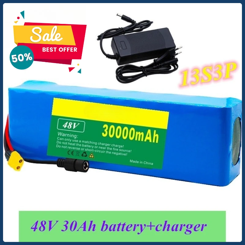 

Electric Bicycle Battery 48v 30000 Lithium Battery 18650 Lithium-ion Battery Pack 13S3P + Charging