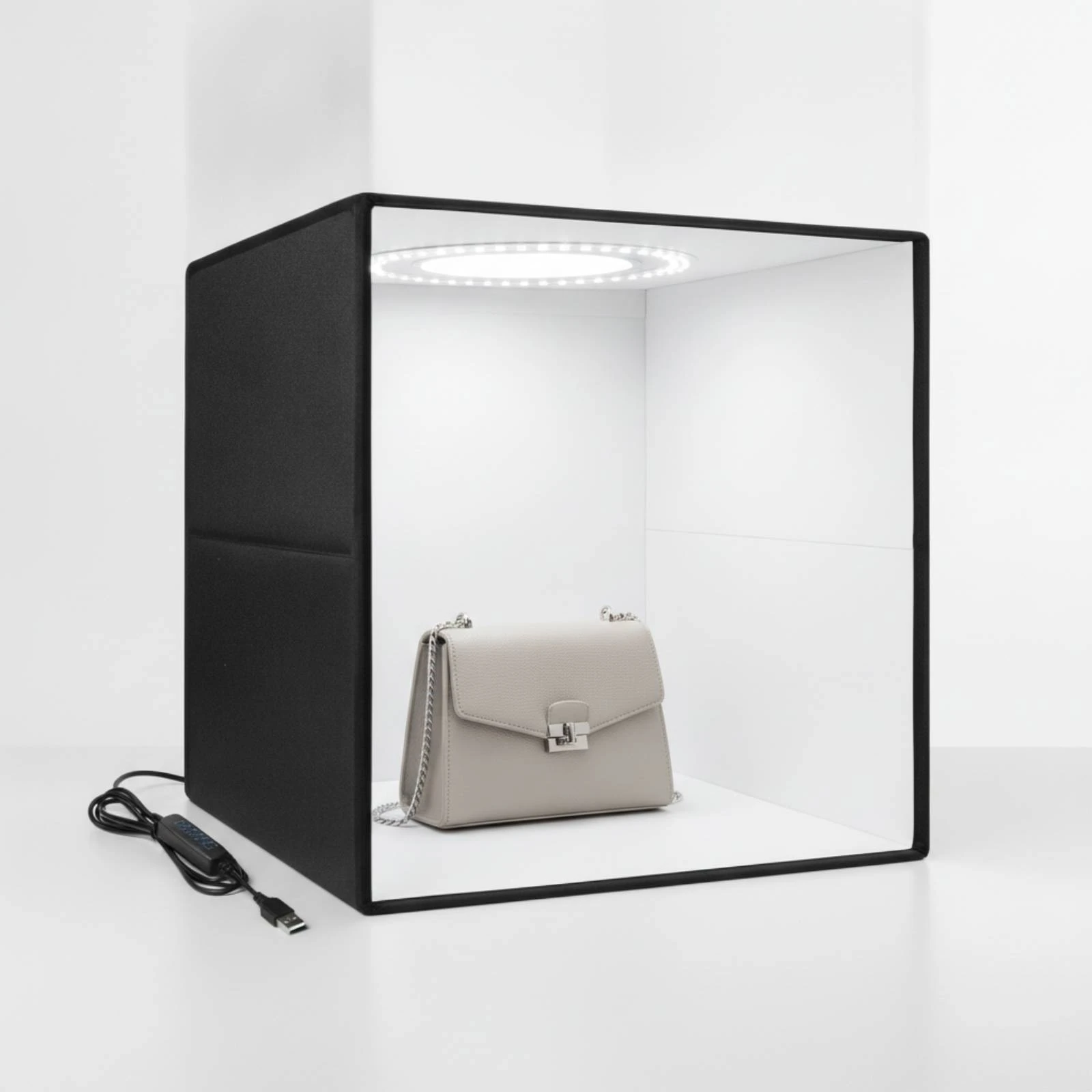 Light Box with Softening Cloth Cloth Tabletop Photo Studio Light Box Foldable Photo Studio USB-Powered Lightbox Tri-Color