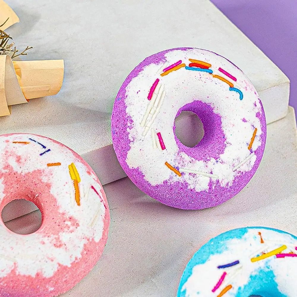 Delightful Scent Donut Bath Bomb Moisturized Smooth Skin Friendly Bath Salt Balls Adorable Color Lemon Smell Bubble Bath Bombs