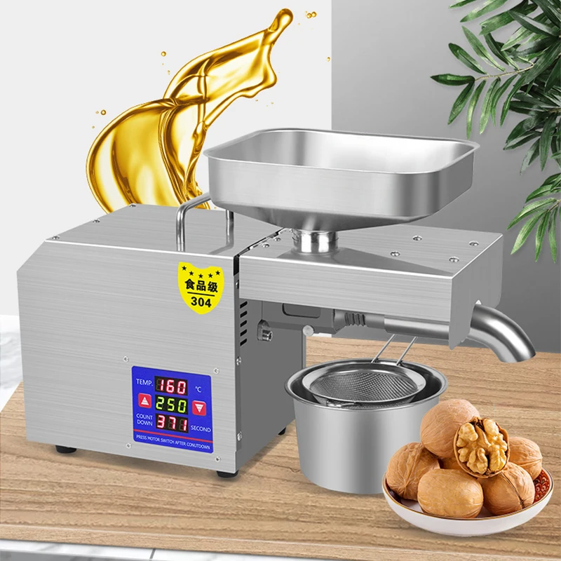 온도 조절 스테인레스 스틸 가정용 오일 프레스 상업용 지능형 전기 냉온 가정용 중소형