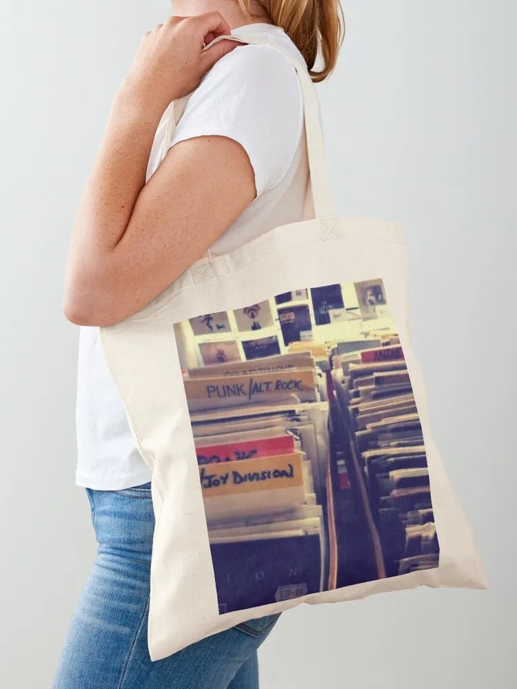 Retro Record Store Tote Bag shopper bag women canvas tote bag women Big Canvas Tote