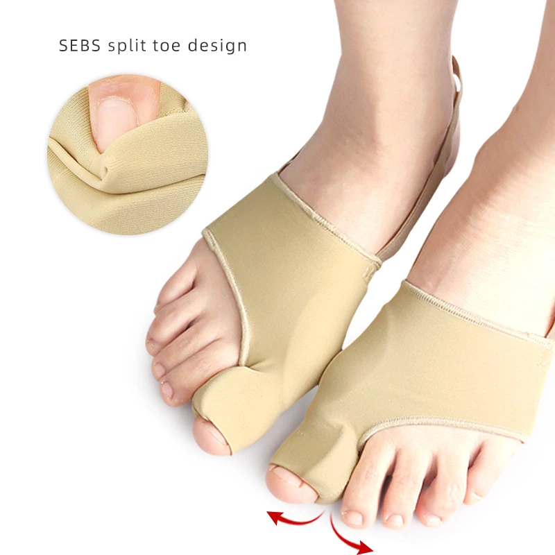 

4pieces=2pairs Forefoot Socks Toe Overlapping Separators Adjuster Straightener Orthotics Hallux Valgus Sleeve Bunion Corrector