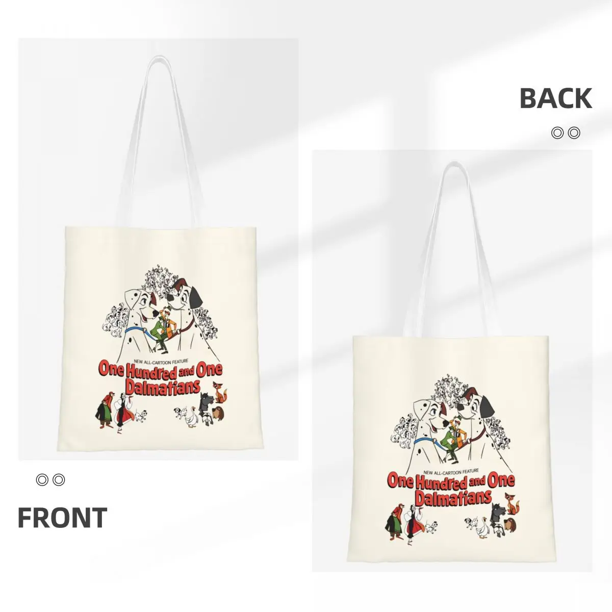 101 Dalmatians Shopper Bag Modern Handbags Polyester College Tote Bag Ladies Designer Shopping Bags
