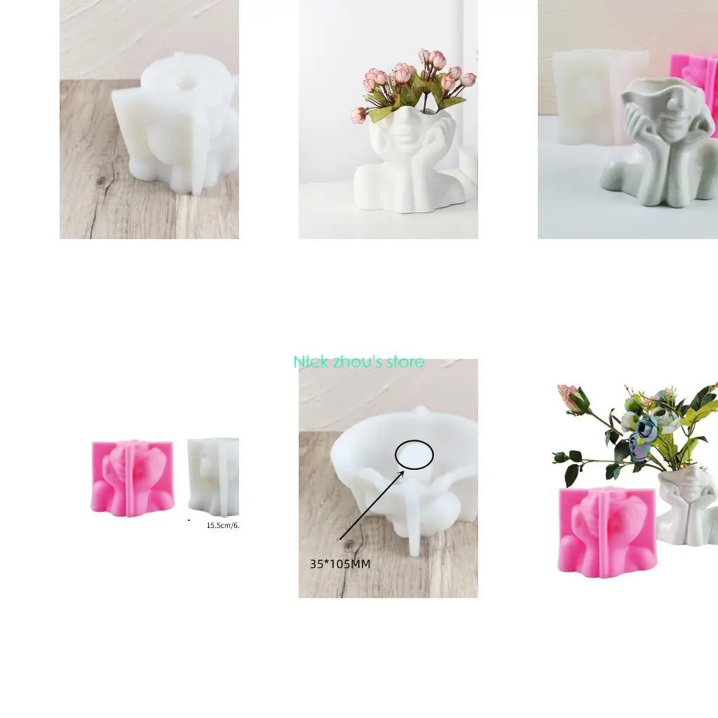 

E15E Silicone Mold DIY Crafts Cements Clay Mold Container Plasters Mold Mould