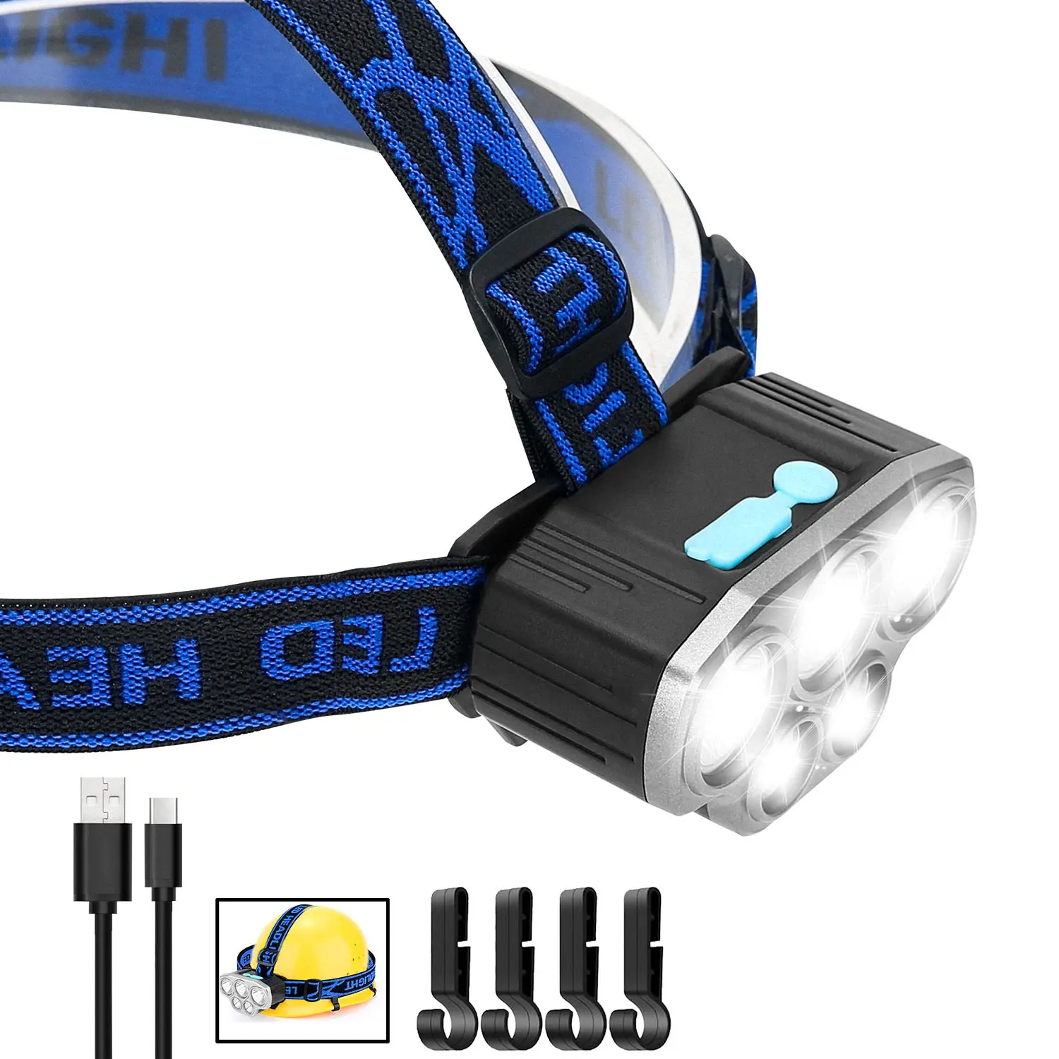 

Мощный светодиодный налобный фонарь IPX4, водонепроницаемый, аварийный, перезаряжаемый, для рыбалки, кемпинга, походов на природе