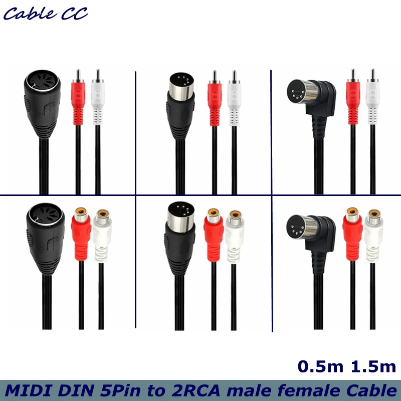 

MIDI DIN 5pin to 2RCA Lotus Male to Female Audio Device Adapter Cable for Electrophonic Bang&Olufsen, Naim, Quad. Stereo Systems