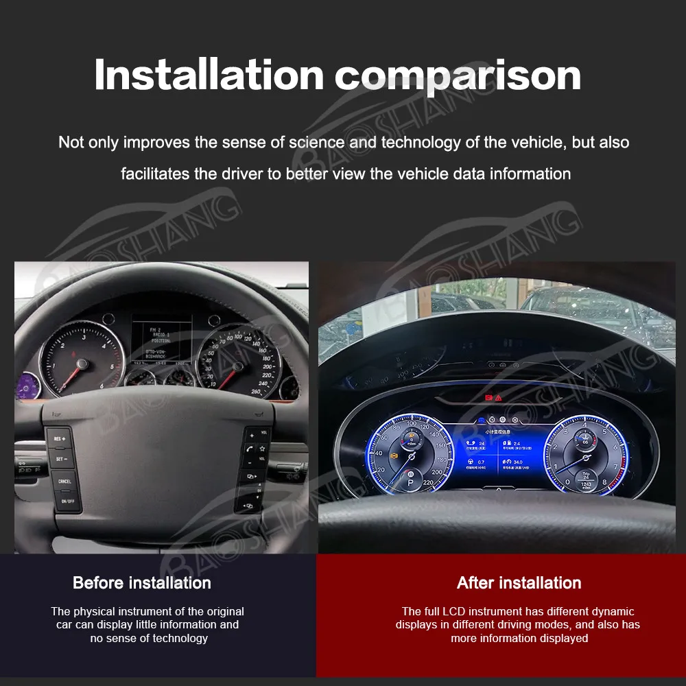 Digital Cluster Dashboard Car Digital Display Speedometer Tachometer Automotive Auto Meter for VW Touareg 2003-2010
