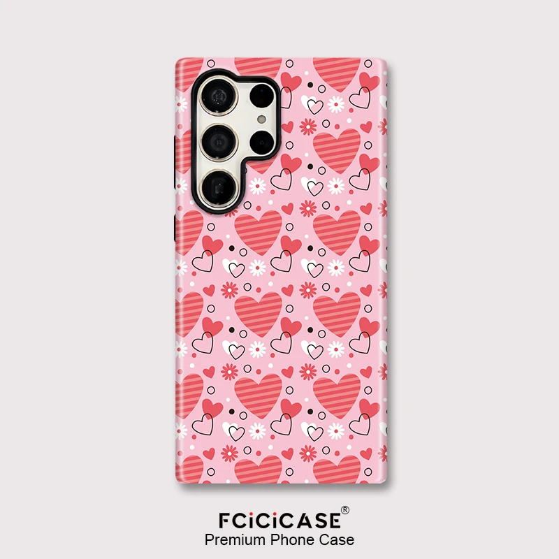 

Чехол для телефона Fcicicase для Samsung Galaxy S24+ S25 Ultra S20 FE S23 Plus A26 A36 A16 A56 с принтом в виде сердца, двухслойный чехол