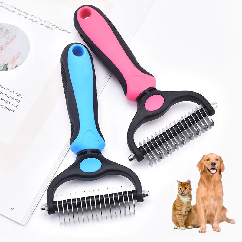 Pet Deseeding Brush Dog Cat Hair Remover Comb Puppy Cat Shedding Supplies Tools Long Hair Short Hair Pet Grooming Care Brush