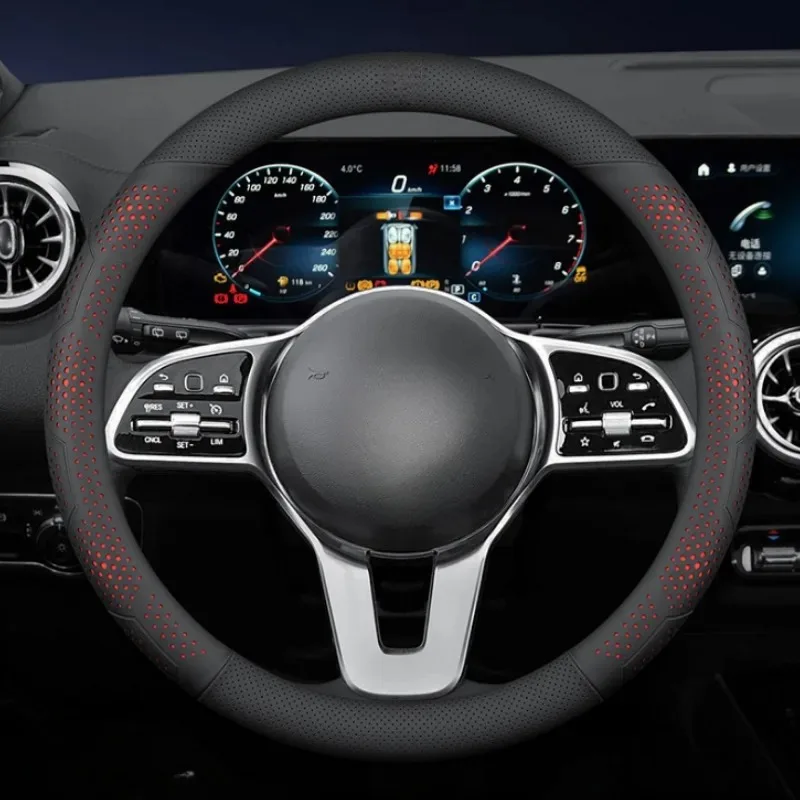 O/D Type Nappa Leather Car Steering Wheel Cover Universal Steering Wheel Cover Steering Wheel Accessories Anti Slip Handle Cover