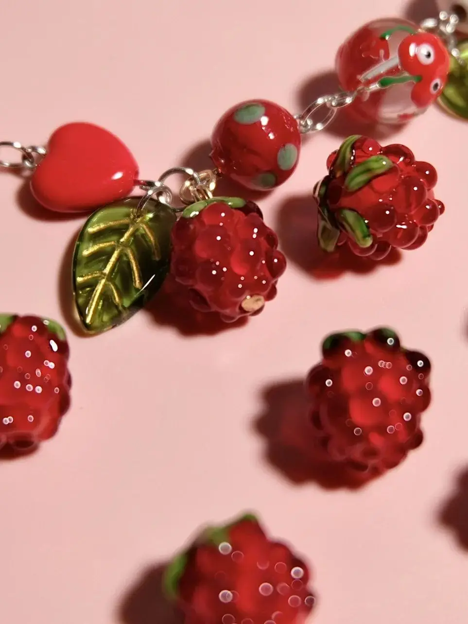 DIY Mini Czech Glass Grape Beads Raspberry Pendant Accessory Bead