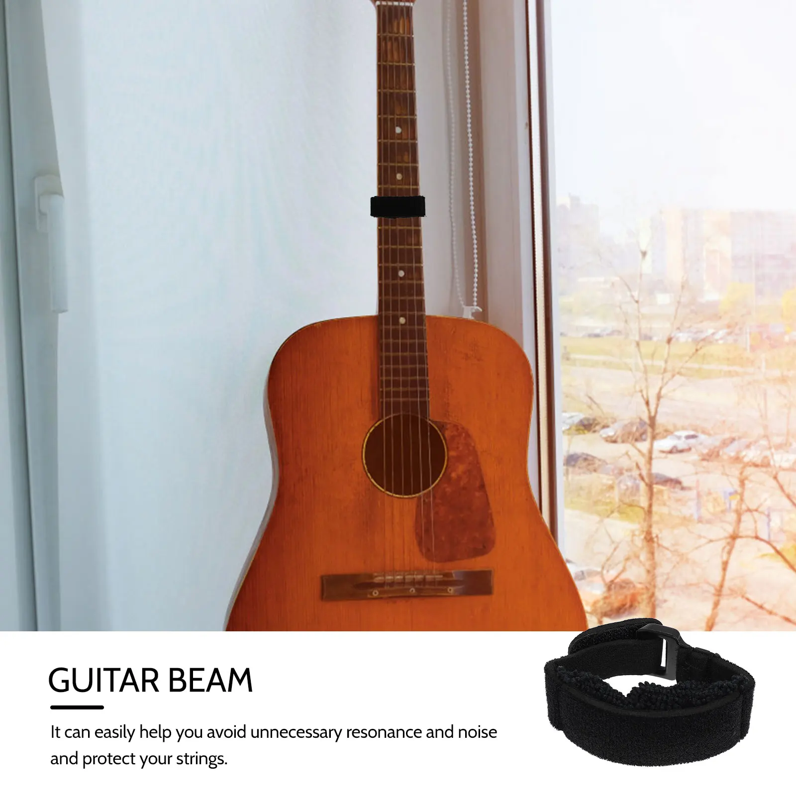 

1Pcs Guitar String Mute Belt Black Electric Bass Muting Strap Adjustable Bass Fret Strap Guitar String Dampener Musical