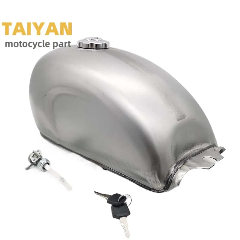 9L 2.4 Gallon Unpainted Motorcycle Cafe Racer Retro Oil Box Fuel Gas Tank Cap Kit w/ Cap For CFMOTO Mandrill Honda Yamaha