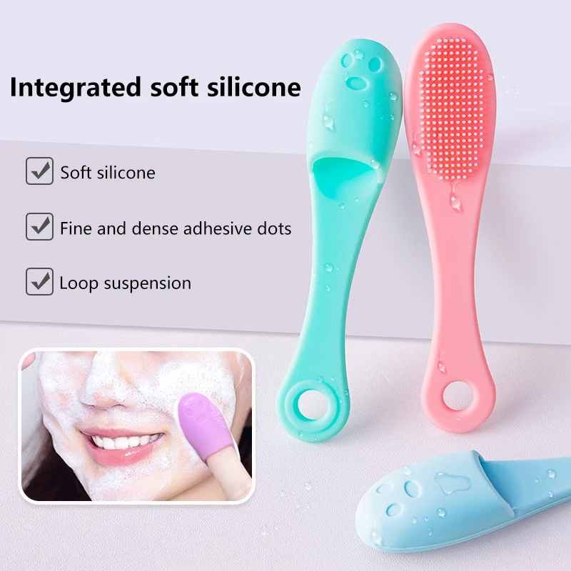 2Pcs Silicone Nose Brush Facial Pore Cleaner Portable Blackhead Massage Brushes Beauty Cleaning Tool Facial Nasal Scrub