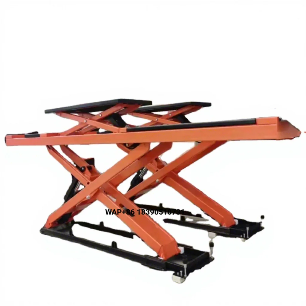 OSATE Automatic Car Lifting Equipment 4Ton Scissor Car Lift With Secondary Jack