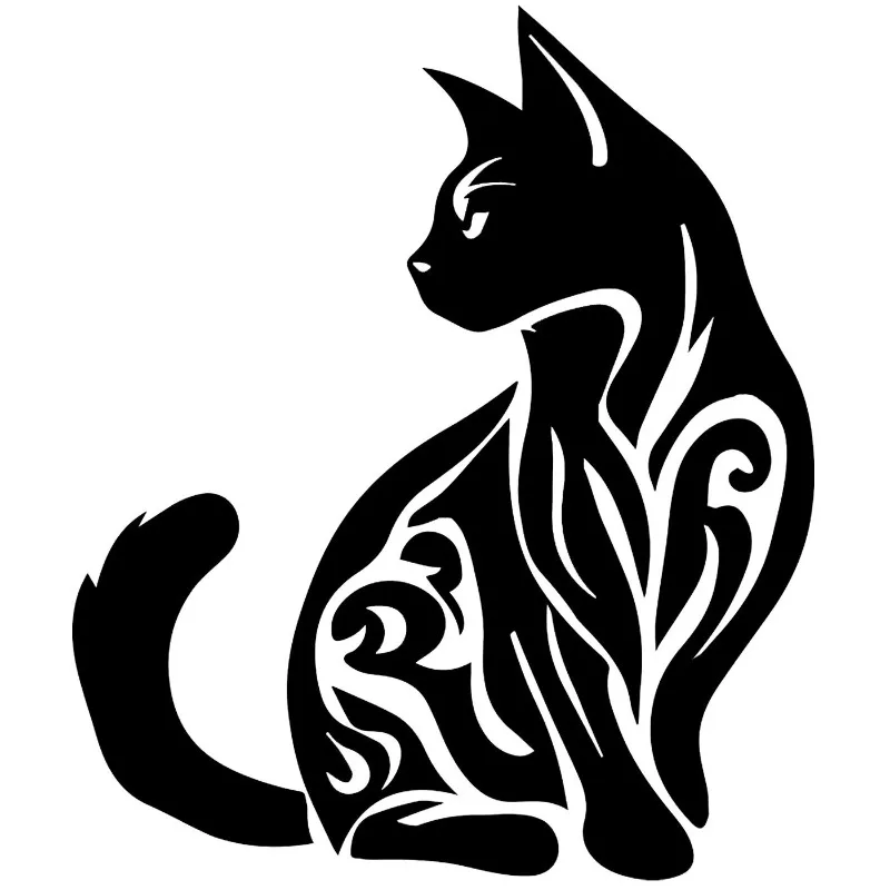 

15cm PVC Tribal Cat Graphic Vinyl Decal Whole Body Car Sticker For Cars Trucks Tablets Laptops Windows Not Packaged
