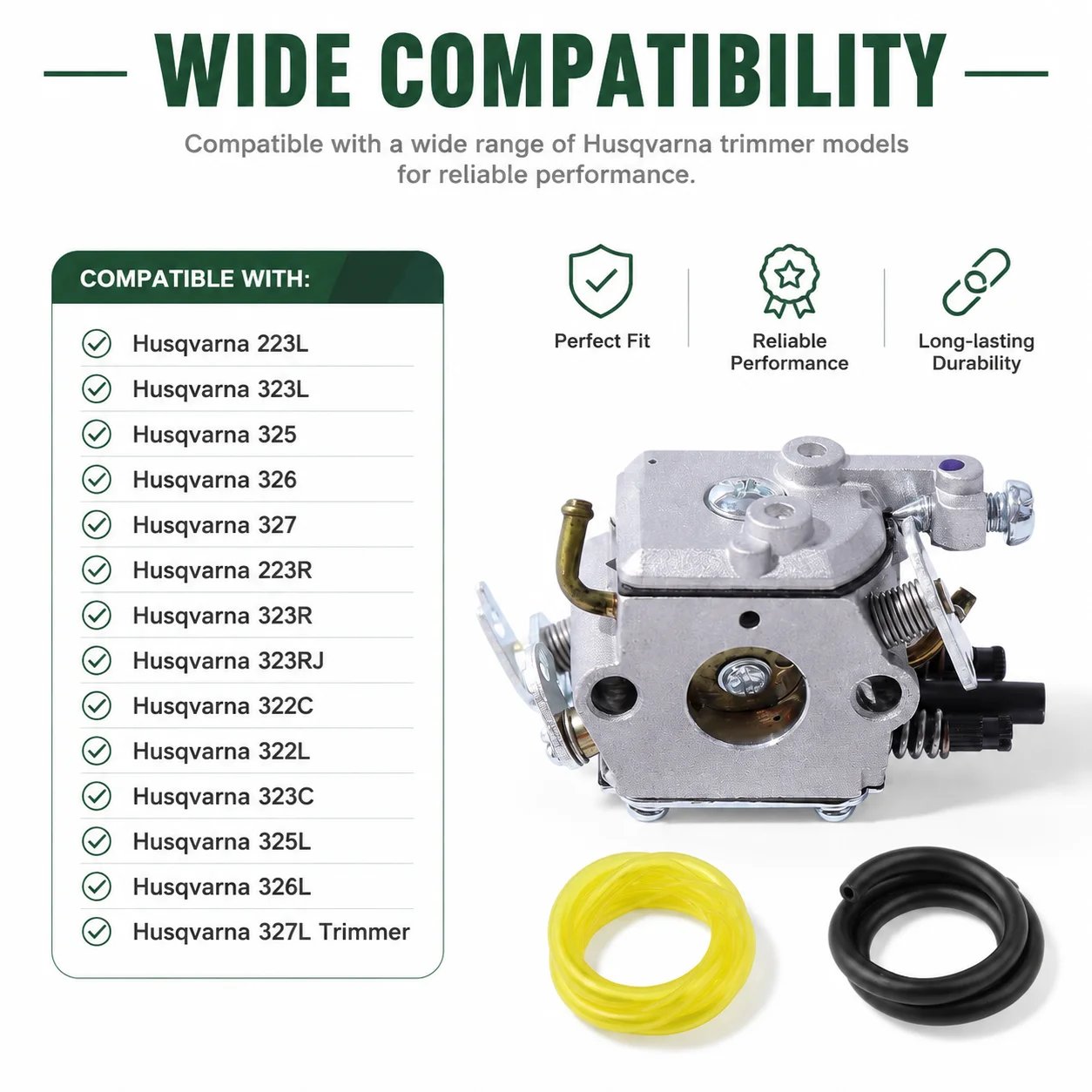 Carburetor Fuel Line & Filter Spark Plug Kit For Husqvarna 223 322 323 325 326 327 Trimmer Replaces 503283111 C1Q-EL12 576019801