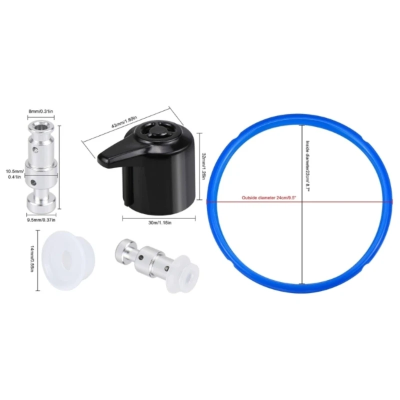 Pressure Cooker Valves and Seal Rings Set Steaming Release Valves for 5QT/6QT Dropship