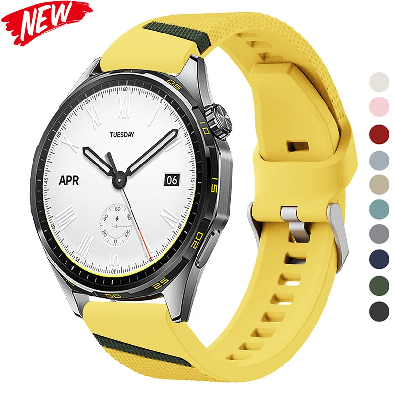 22mm Silicone Strap For Huawei Watch GT7/6/5/4/3 46mm Quick Release Rubber Sport Band For Redmi Watch 5Active/5Lite Bracelet