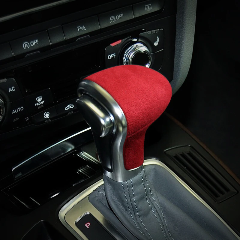 Suede Wrapping Gear Shift Knob ABS Cover Decoration Interior Sticker For Audi A4 B8 A5 8T A6 C7 A7 Q5 Q7 4L S6 S7 Accessories