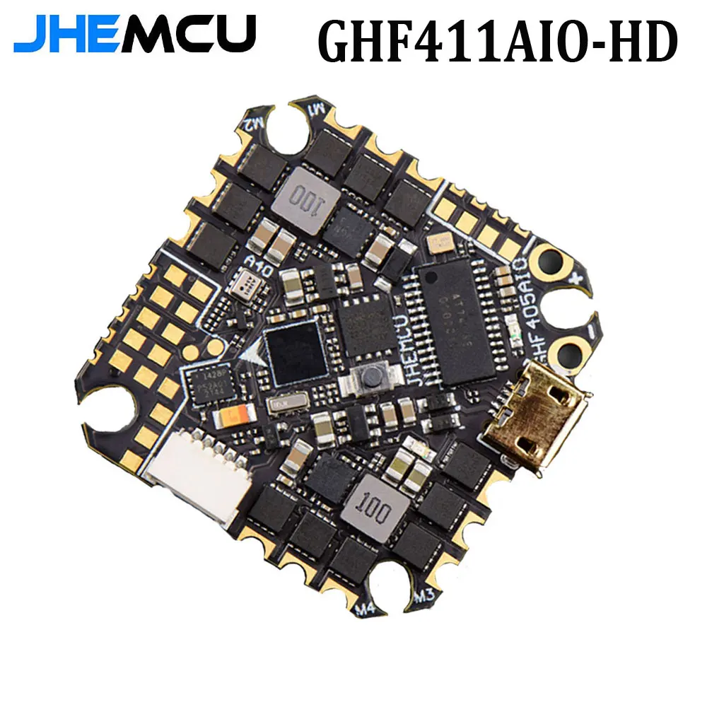 

JHEMCU GHF405AIO-HD 40A AIO Контроллер полета F405 F4 Встроенный OSD Blheli-S ESC 2-6S Lipo для RC FPV Зубочистка Гоночный дрон