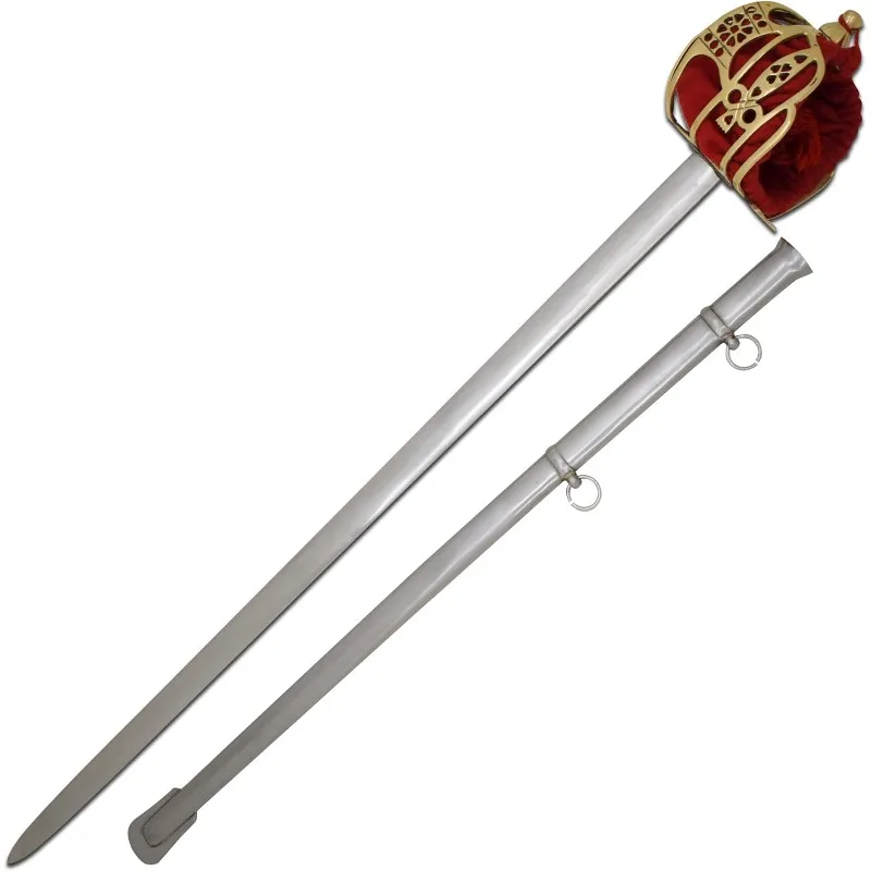 Espada larga escocesa do século 16 com cesta de latão