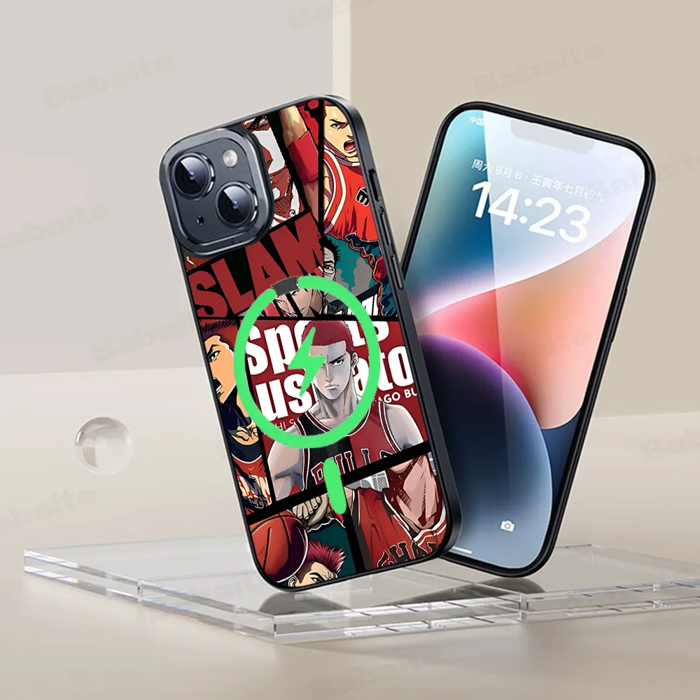 Japan Comic Slam Dunk Sakuragi für iPhone 15 Pro Max Fall 14 plus 13 12 11 Magesafe magnetische drahtlose Lade abdeckung