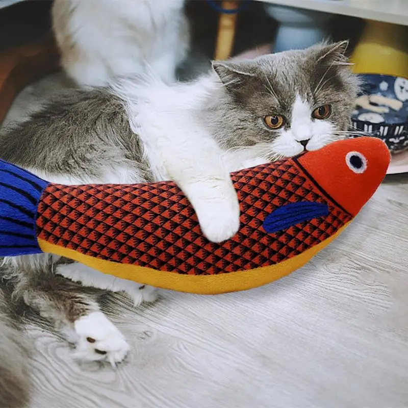 Cat Fish Toy Realistic Fish Plushies For Kittens Soft Pet Toys For Teeth Cleaning Cute Stuffed Fish Plushies For Chewing Biting