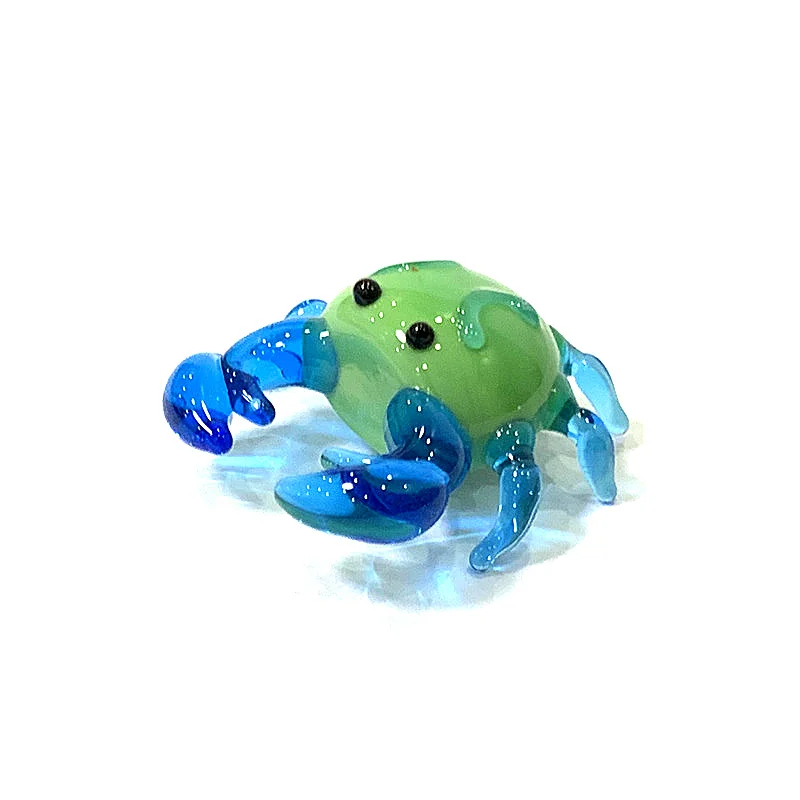 Mini Glas meeres tiere Statuette niedlichen Meeresfisch Delphin Tintenfisch Pinguin Kugelfisch Stachel rochen Walhai Fisch Krabbe Meeres schildkröte Elektrischer Aal Goldfisch Kaninchen Affen Ornamente – Detail 35