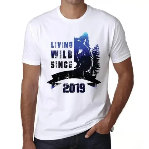 Heren Grafisch T-Shirt Leven in het wild sinds 2019 – Living Wild Since 2019