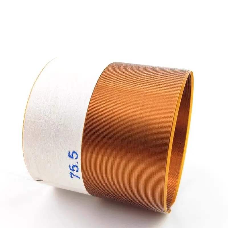 

1 шт. 75,5 мм звуковая катушка для DJ-сабвуфера 12/15 дюймов, запчасть для ремонта сабвуфера, 2-слойный провод (вход/выход) с медным проводом и стекловолоконным диффузором