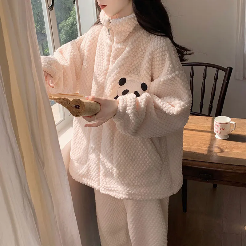 

Pajama Sets Trendy Women Modal Korean Style Bow Detail Lace Up Front Ankle Length Stretchy Nightwear Formal Slim Autumn Stylish