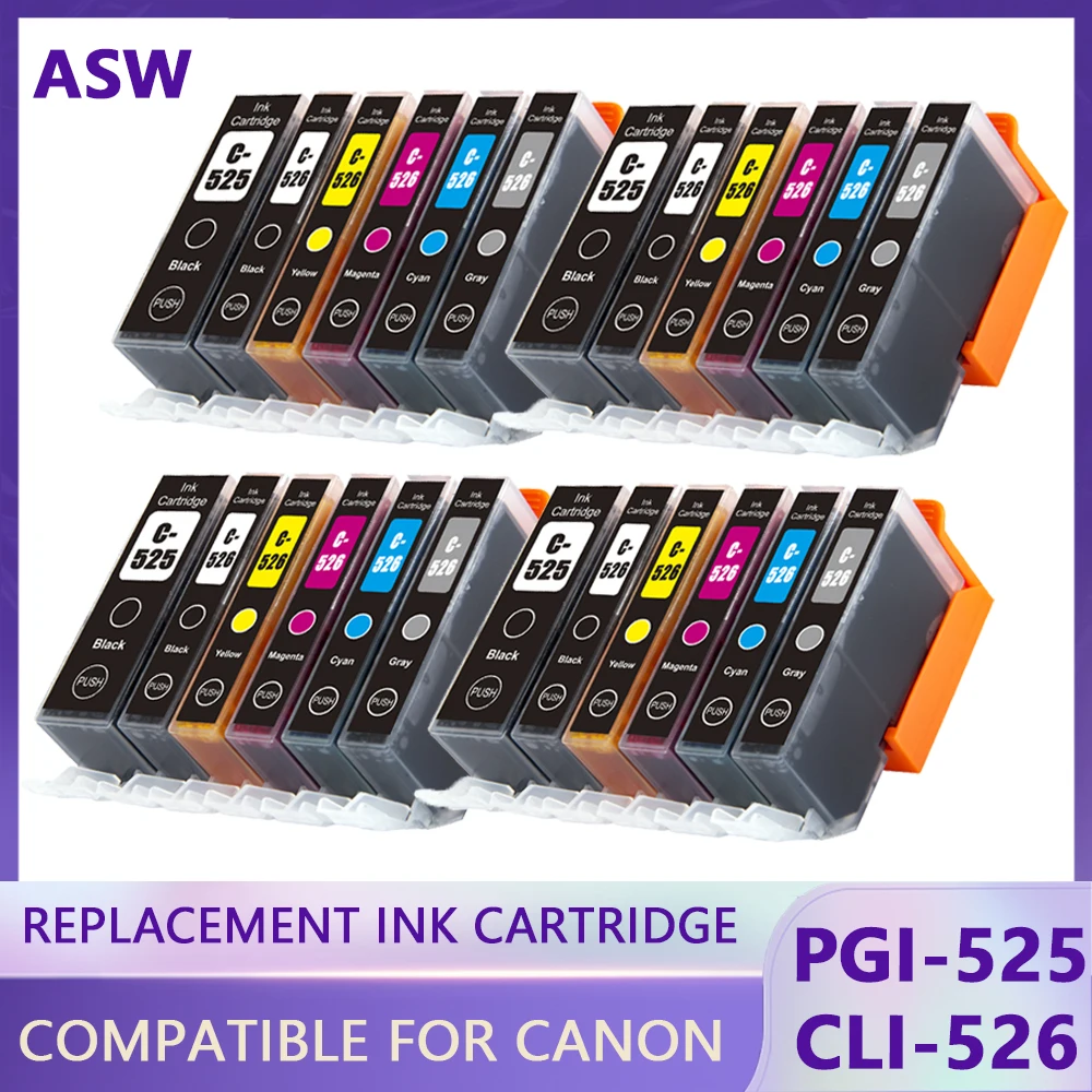 PGI525 PGI 525 CLI-526 PGI-525 PGI-525XL Ink Cartridges For Canon Pixma MG-5150 MG-5250 MG-5350 MG-6150 Printer